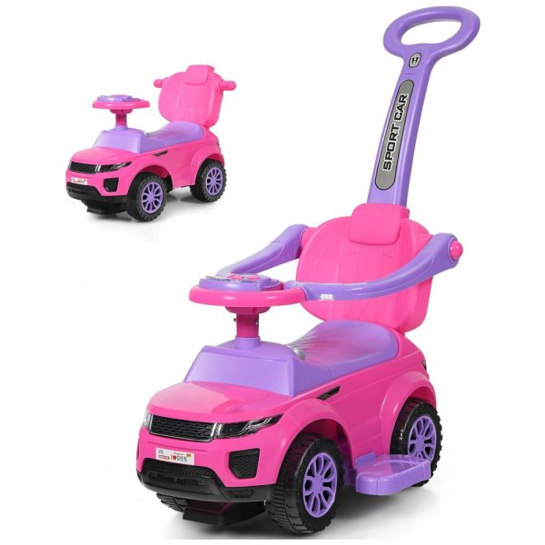 ectqmccvy9r80b_0 jpg - Carrinho de Passeio Infantil 3 em 1 com Buzina, Música, Luz e Proteção de Braço para Crianças de 1 a 3 Anos, Costzon, Rosa