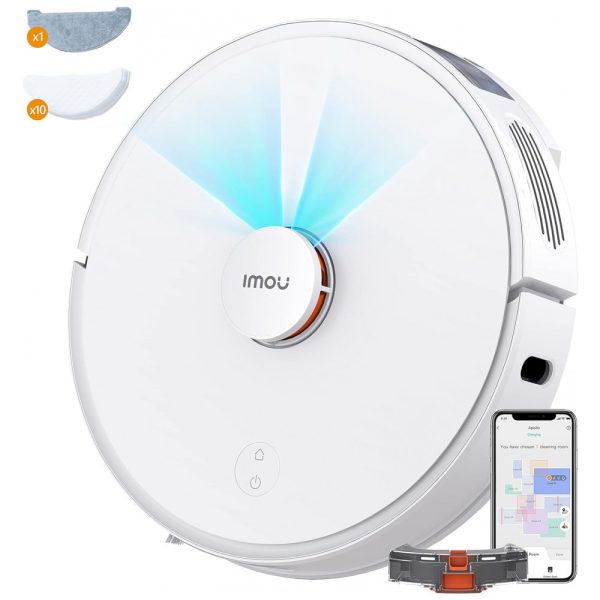 ectqmk5nbrbb0b_0 jpg - Aspirador de Pó Robô Imou L11 com Conexão via APP, WI FI e Auto Carregamento, 110V, Branco