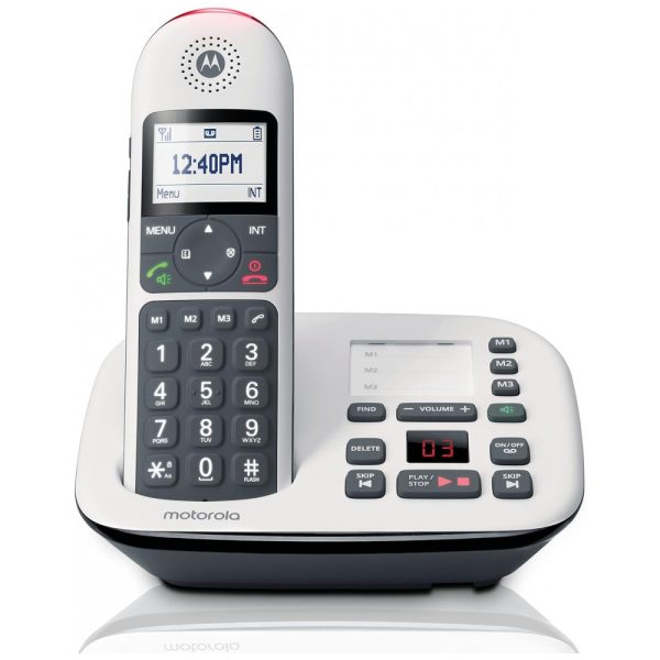 ectqmkl1rjz70b_0 jpg - Telefone sem Fio, com secretária eletrônica e bloqueio de chamadas, 1 unidade, branco, MOTOROLA CD5011, Branco