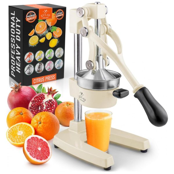 ectqmmst45680b_0 jpg - Espremedor Profissional, Aço Inoxidável, ZULAY KITCHEN Heavy Duty Manual Citrus Press, Creme