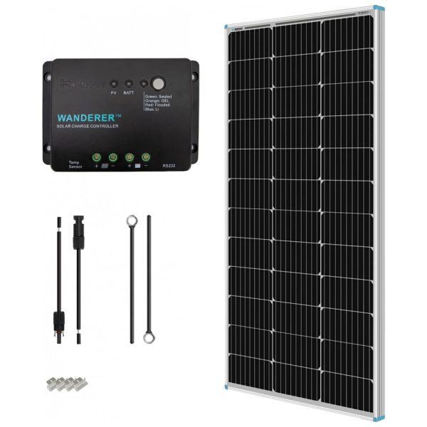 ectqmrfncfb00b_0 jpg - Painel Solar, Monocristalino, com controlador de carga, 100W, 12V, 1 painel, RENOGY KIT STARTER 100D, Preto