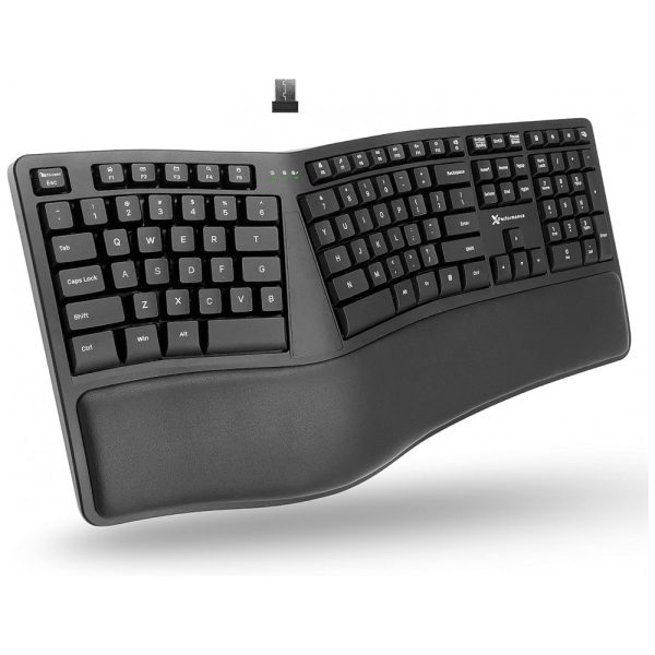 ectqmtfh85g80b_0 jpg - Teclado Ergonômico sem Fio com Bluetooth, Dividido e Descanso Para as Mãos, X9 PERFORMANCE X9RFERGOKEY, Preto