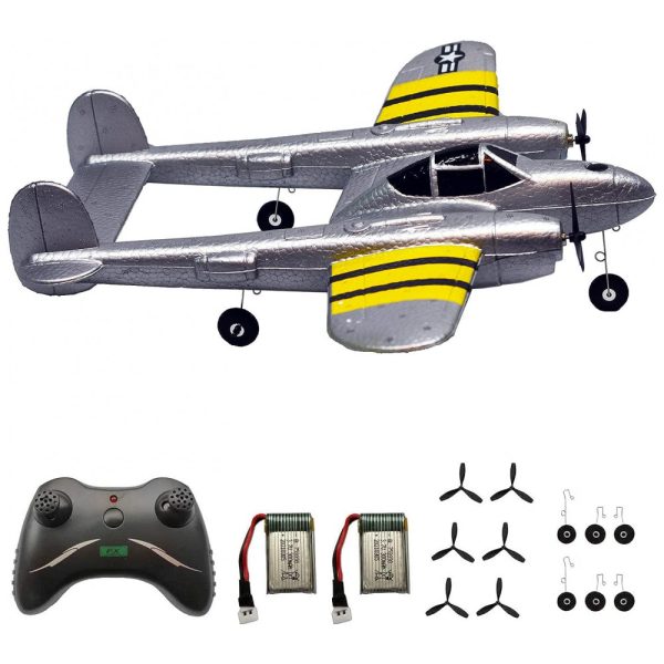 ectqmzv347290b_0 jpg - RTF Avião de Controle Remoto 2.4G Design 2CH, Idade Recomendada 14, PLRB TOYS, Cinza