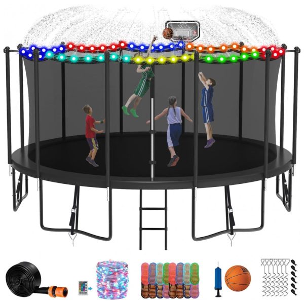 ectqn3yzxjbc0b_0 jpg - DeepRoar Tranpoline para crianças e adultos, 1500LBS 16FT 15FT 14FT 12FT 10FT 8FT Tranpoline com cesta de basquete, rede de segurança, Tranpoline resistente com luz, sprinkler, meias, preto aprovado pela ASTM 16 FT