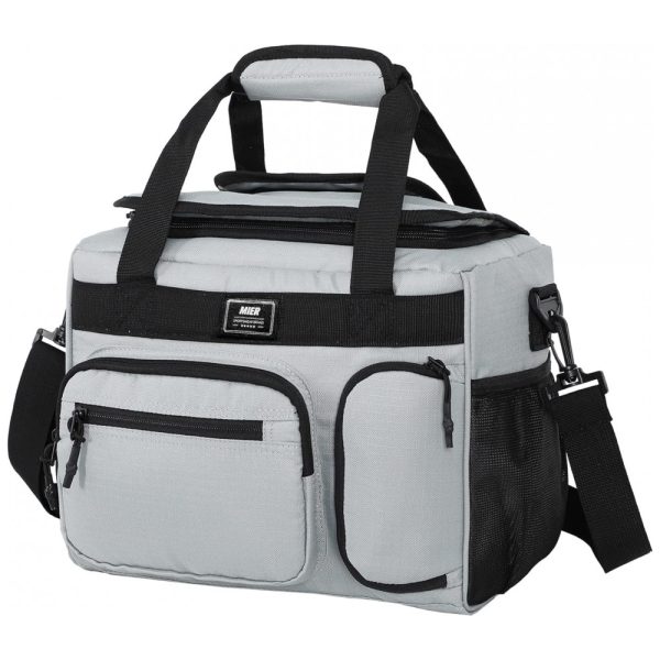 ectqn4b41yc80b_0 jpg - Bolsa Térmica Portátil 18L, Mantém Quente, Frio Por até 5H, MIER, Cinza