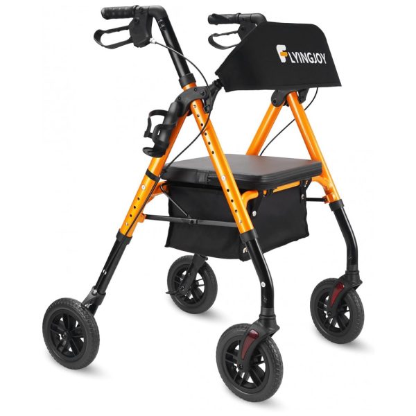 ectqn5gds99b0b_0 jpg - Andador para Idoso Dobrável até 136kg com Assento, Encosto Extra Largo e Suporte para Bengala, FlyingJoy, Laranja