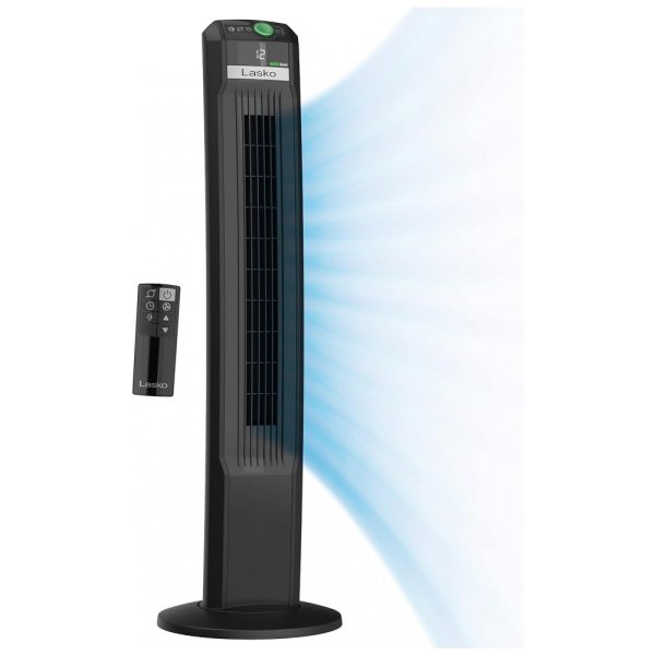 ectqn97t1sn90b_0 jpg - Ventilador de Torre Oscilante com 12 Velocidades Silenciosas, Temporizador, 110V 19W, Lasko EcoQuiet T42700, Preto