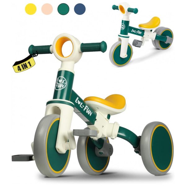 ectqnccq6tv90b_0 jpg - Bicicleta sem Pedal Infantil com 3 Rodas para Crianças de 1 a 4 Anos, LOL FUN, Verde