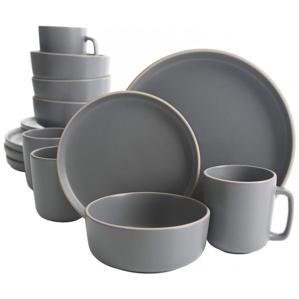 ectqnm9t55d80b_0 jpg - Aparelho de Jantar com 16 Peças em Cerâmica Faiança Incluindo Pratos, Xícaras e Bowls, Gibson Home Zuma, Cinza