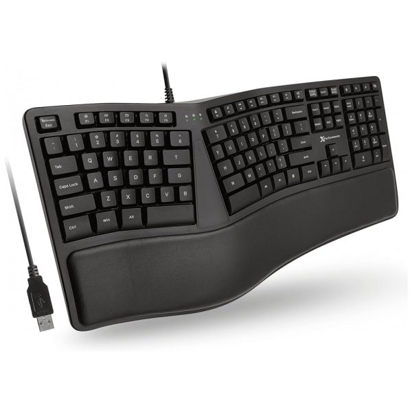 ectqnpmgmmf80b_0 jpg - Teclado Ergonômico Dividido com Fio Recarregável Reduz a Tensão das Mãos com Teclas Programáveis, X9 PERFORMANCE X9ERGOKEY, Preto