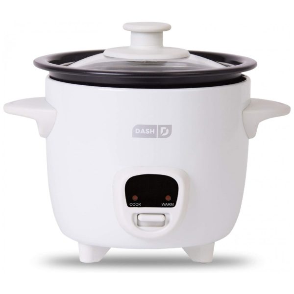 ectqnqbjw5g70b_0 jpg - Mini Panela de Arroz Elétrica 1 L com Função de Manter Aquecido, 200W, 110v, DASH DRCM200GBWH04, Branco