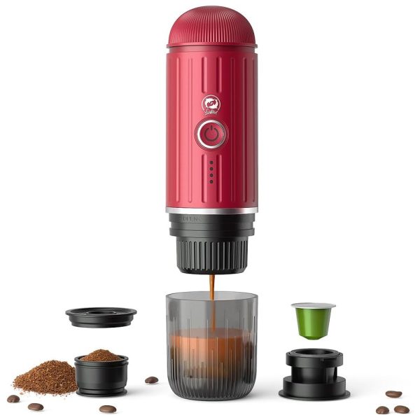 ectqnqjt3h3d0b_0 jpg - Mini Máquina de Café Portátil 19 Bar com Carregamento USB C e Compatível com Café Moído e NESPRESSOpods para Viagens, Acampamento e Casa, 5W, BENFUCHEN BEM2218, Vermelha