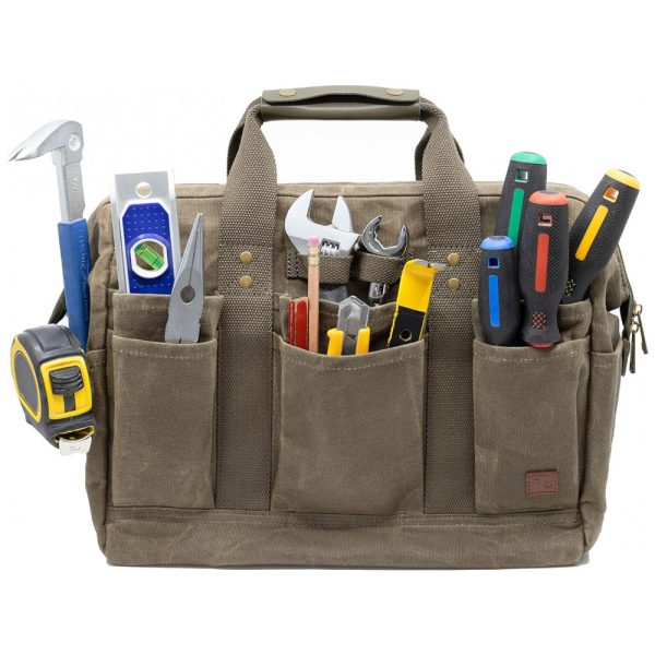 ectqnrkp16n80b_0 jpg - Bolsa de Ferramentas Organizadora com 22 Compartimentos, Cáqui, PRECISION DEFINED PartB08N61PKRN, Verde Escuro