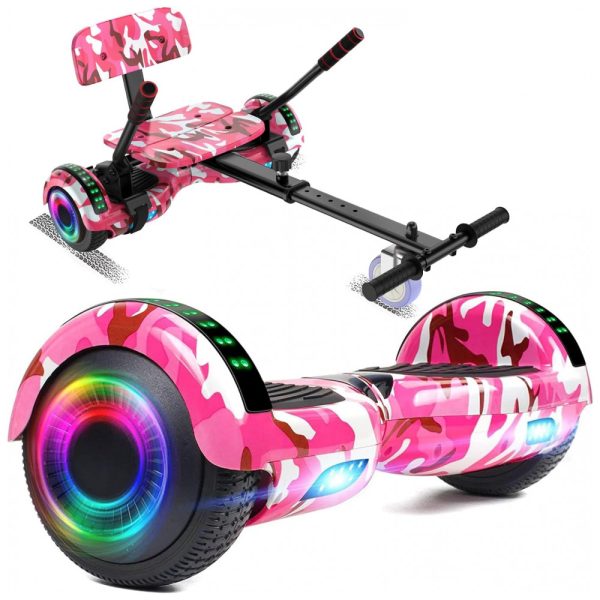 ectqnsc92c780b_0 jpg - Hoverboard com Fixação de Assento, Bluetooth e Luzes LED Para Crianças e Adolescentes, FLYING ANT, Preto