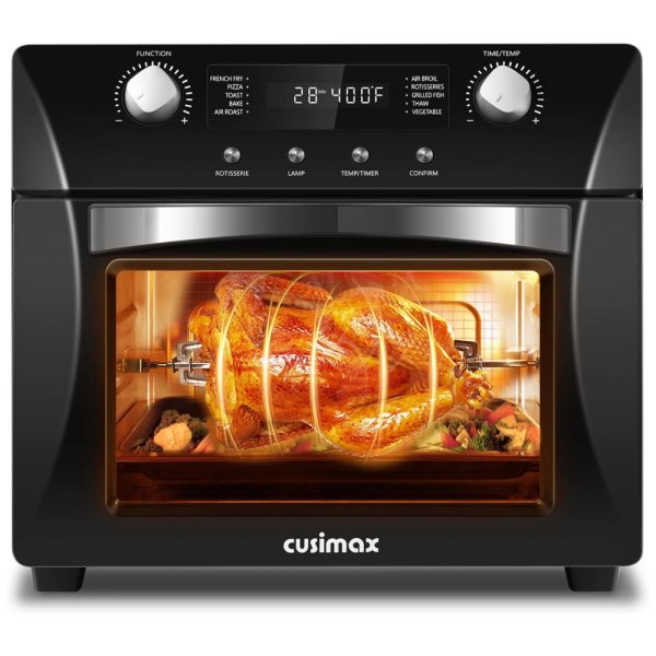 ectqnxdgm2gb0b_0 jpg - Forno Elétrico de Bancada 10 em 1 com 24 Litros de Capacidade e Função AirFyer, 110V 1700W, CUSIMAX, Preto