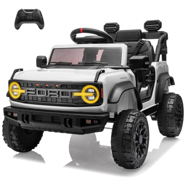 ectqnxs8qzcd0b_0 jpg - Carro Elétrico Infantil, Ford Bronco Raptor com Controle Remoto, 3 Velocidades, Suspensão nas 4 Rodas, Música via Bluetooth e Luzes LED, 12V, YOFE, Branco