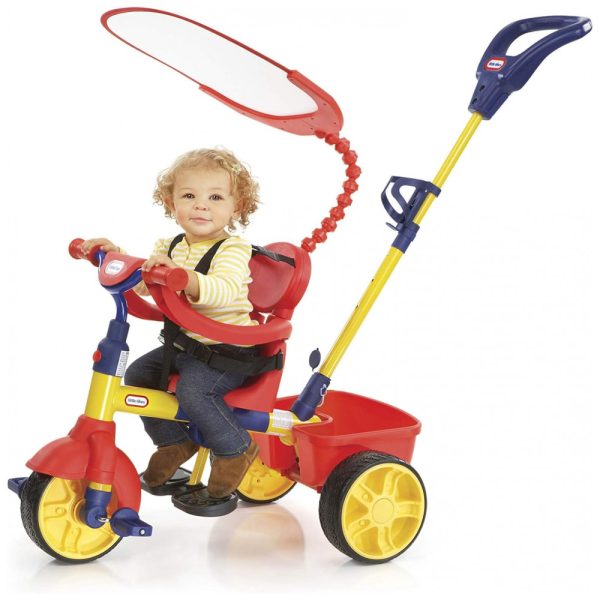 ectqo1wfrd300b_0 jpg - Triciclo Reclinável Infantil para Passeio com Sombreiro e zenamento para 9 Meses a 3 Anos, LITTLE TIKES 627354C, Vermelho