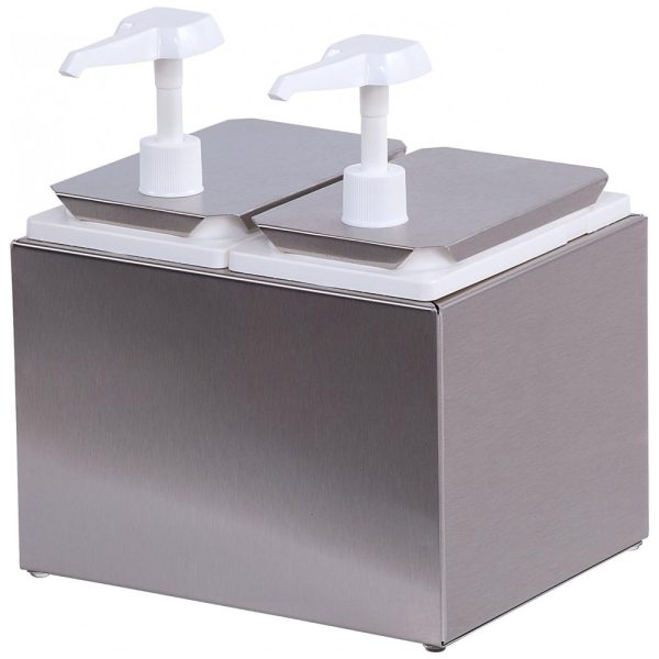 ectqo4t9y8m00b_0 jpg - Dispenser Duplo para Molhos e Coberturas 2,5 Litros Carlisle 38502 Aço inoxidável