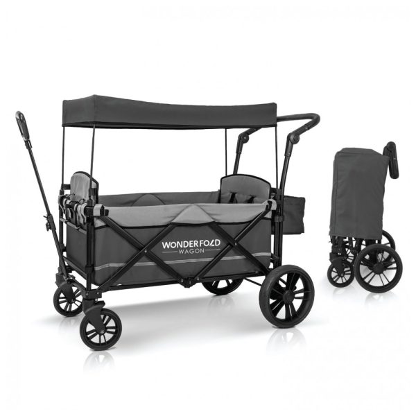 ectqp25sl5tb0b_0 jpg - Carrinho de Passeio para 2 Crianças Multifuncional com Cobertura Removível e Dobramento, até 70 kg, WONDERFOLD X2, Cinza Escuro