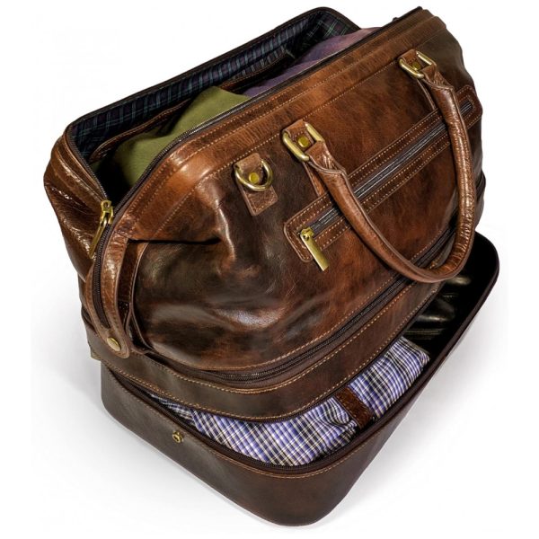 ectqp3yiytm10b_0 jpg - Bolsa de Viagem Masculina Clássica de Couro, GENT SUPPLY CO., Marrom