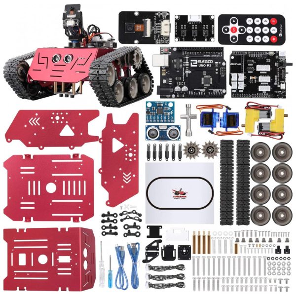 ectqp5gm4zc80b_0 jpg - Kit de Construção Carro Robô Inteligente com Controle Remoto e Câmera para Crianças de 13 Anos ou Mais, ELEGOO, Vermelho