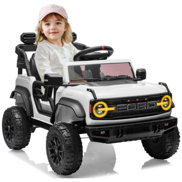 ectqp88lrcdd0b_0 jpg - Carro Elétrico Infantil 12V, Ford Bronco 1 Assento, com Controle Remoto, Suspensão nas 4 Rodas, Música via Bluetooth, First Ride On, Branco