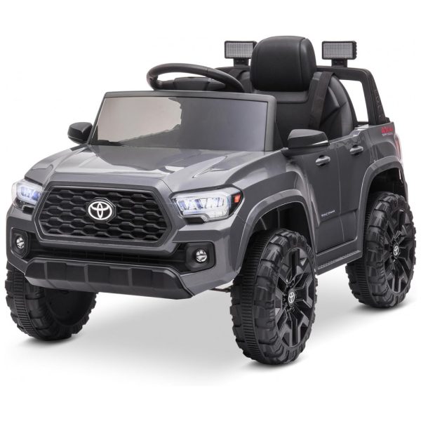 ectqpdgzd5bc0b_0 jpg - Carro Elétrico Infantil Toyota Tacoma a Bateria 12V com MP3, Luzes LED e Suspensão, Kidzone, Cinza