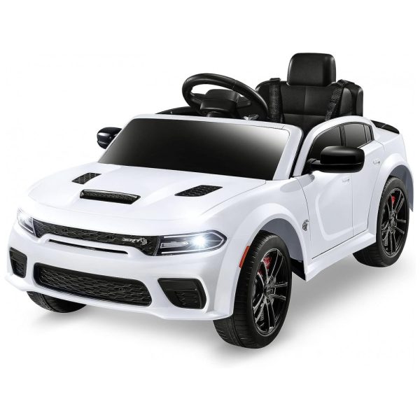 ectqprsj673c0b_0 jpg - Carro Elétrico Infantil a Bateria com Controle Remoto, 3 Velocidades, Luzes LED e Música, 12V, ENYOPRO Dodge Charger licenciado SRT Hellcat, Branco