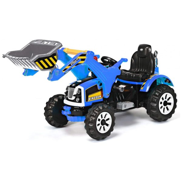 ectqpvf5zp180b_0 jpg - Trator e Escavadeira Elétrica Infantil a Bateria 12V com Buzina e 2 Velocidades, Costzon, Azul