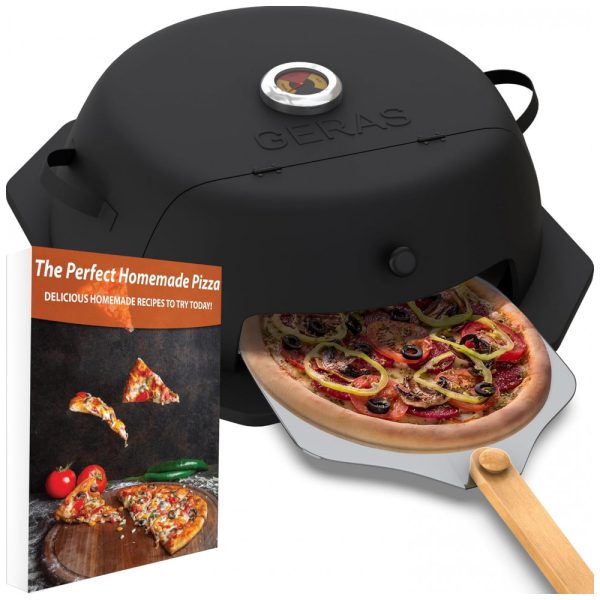 ectqq5lgl8m90b_0 jpg - Forno de Pizza a Carvão Portátil com Pedra de Pizza, Geras, Preto