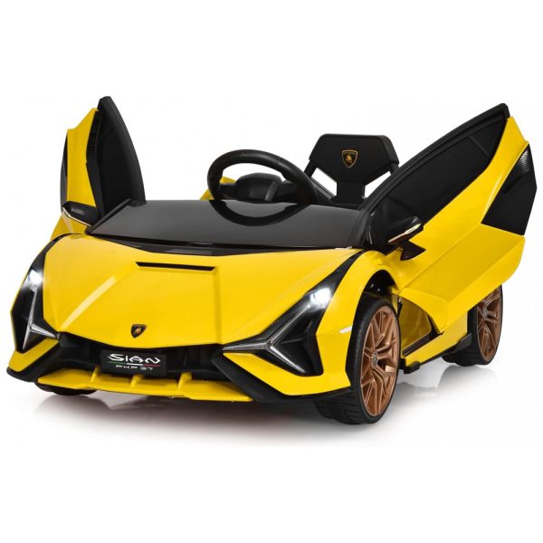 ectqq7xk7gp90b_0 jpg - Carro, Carrinho Lamborghini Elétrico Infantil a Bateria 12V 1 Assento com 3 Velocidades Luz LED e Suspensão de Mola, Amarela, INFANS, Amarelo