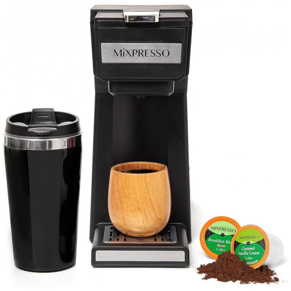 ectqqcdqfldb0b_0 jpg - Máquina de Café Mixpresso de Dose Única para Café Moído e Cápsulas K Cup, 110V 800W, Mixpresso, Preta