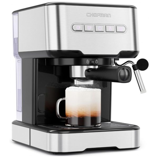 ectqqf3g2c7b0b_0 jpg - Máquina de Café Expresso 6 em 1 Chefman 15 Bar de Potência, 1.5L de Capacidade, 110V