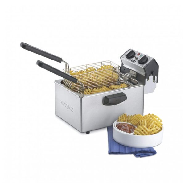 ectqqj4ari100b_0 jpg - Fritadeira Elétrica Profissional 3,9 kg de Capacidade, Aço Inoxidável, 110V 1800W, Waring WDF75RC,Prata