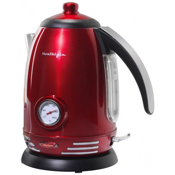 ectqqkphstz00b_0 jpg - Chaleira Elétrica, Aço Inoxidável, 1,7L, 110v, NOSTALGIA RWK150, Vermelho