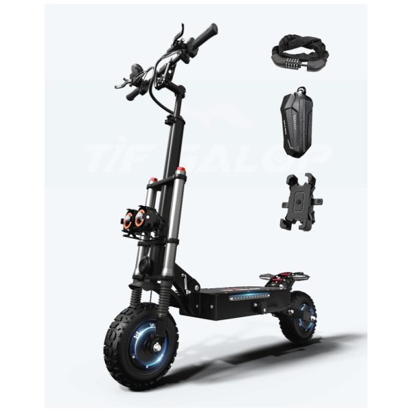 ectqqkxvt58c0b_0 jpg - Scooter Elétrica para Adultos até 250 kg, Velocidade Máxima de 80 km h e Alcance de 109 km com Pneus Off Road e Assento Removível, 6000W, Tifgalop T88PLUS, Preta