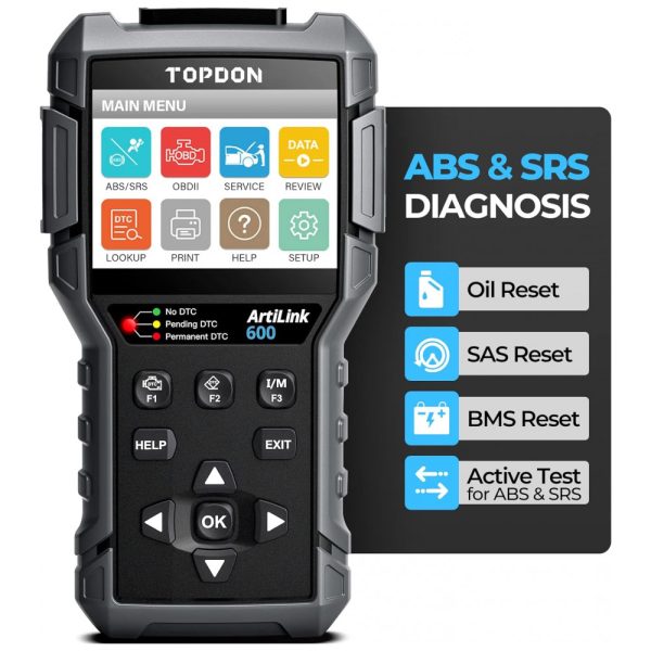 ectqqmk7k8v80b_0 jpg - Scanner Automotivo Profissional AL600 com Diagnóstico Profissional OBD2, 12V, TT TOPDON, Preto