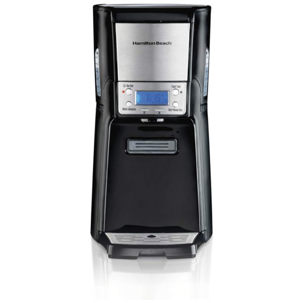 ectqqpl66k100b_0 jpg - Máquina de Café Expresso Programável 12 Xícaras com Reservatório Cromado, 110V 950W, Hamilton Beach, Preta