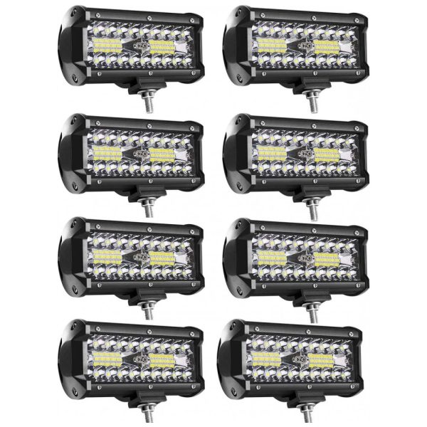 ectqqsfx43980b_0 jpg - Farol de Milha LED Off Road 24000 LM 120W para Caminhonete Jeep ATV UTV SUV, Turboo, 8 Unidades