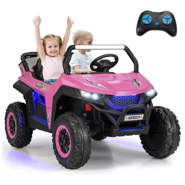 ectqqwzc8rcc0b_0 jpg - Carro Elétrico Infantil, Jeep com Controle Remoto, 2 Lugares, Suspensão de Mola, Partida Suave, Música via Bluetooth e FM, 12V, Olakids, Rosa