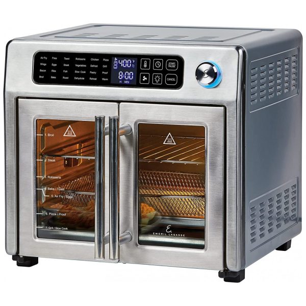 ectqr64bs7b90b_0 jpg - Forno Elétrico de Bancada 26 Litros com 3 Bandejas e Controle de Temperatura, 110V 1700W, Emeril Lagasse, Prata