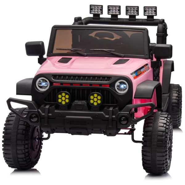 ectqrcghg77d0b_0 jpg - Carro Elétrico Infantil, Jeep com Controle Remoto, Suspensão nas Quatro Rodas, Cinta de Segurança, Música via Bluetooth e USB, 12V, Hikiddo, Rosa