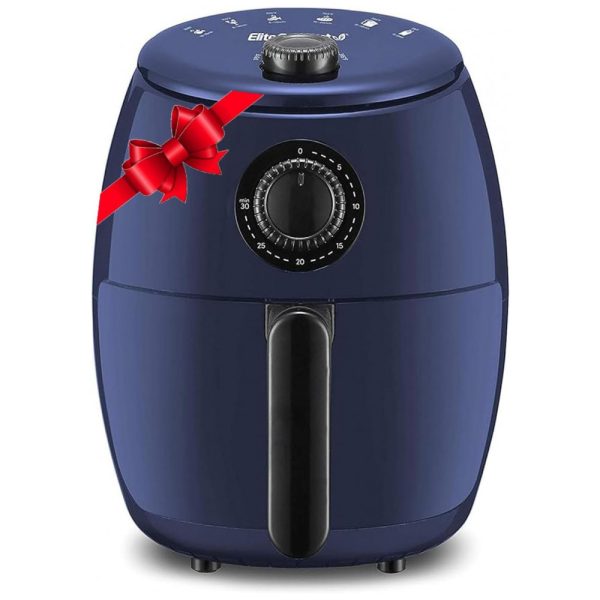 ectqrfqt7t780b_0 jpg - Fritadeira Elétrica AirFryer 2L com Temperatura Ajustável e Temporizador, 110V 1000W, Elite Gourmet EAF0201BG, Azul