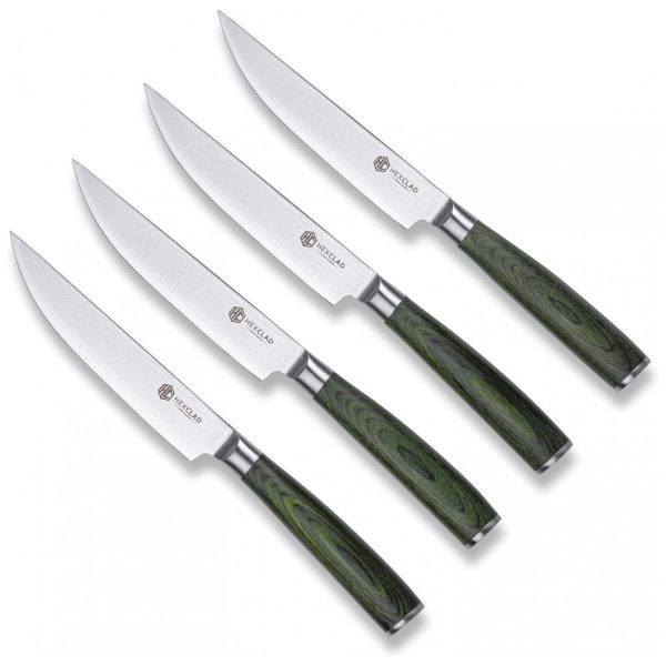 ectqrnjqz9s90b_0 jpg - Conjunto de Facas para Carne, 4 Peças, Lâmina em Aço Inoxidável, HexClad, Verde