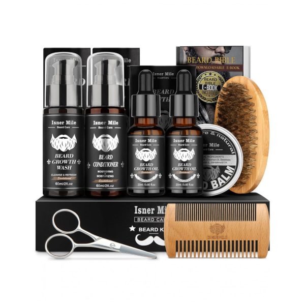 ectqrxpbg7h70b_0 jpg - Kit para Barba Profissional Portátil com Cera e Pente, 7 Itens, COMFY MATE cm beardwash 02, Preto