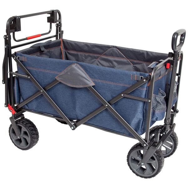 ectqs1cmvrw80b_0 jpg - Carrinho Dobrável para Camping e Jardim com Rodas para todos os Terrenos e Compartimento Lateral, Capacidade 136kg, Mac Sports WPP100, Azul