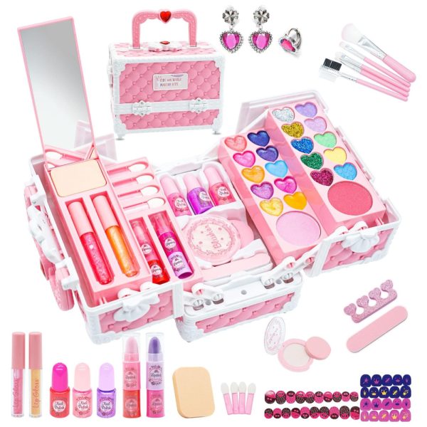 ectqs3mf77zb0b_0 jpg - Kit de Maquiagem Infantil com 52 Peças para Crianças de 4 a 8 Anos, Aimiffy Princesa, Rosa