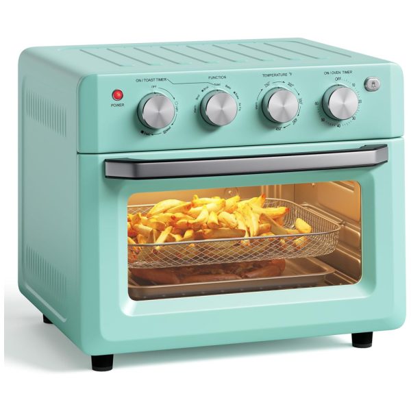 ectqs8mk46f90b_0 jpg - Forno Elétrico de Bancada 7 em 1, 18L com Função Air Fryer, Cozimento Uniforme de 360 , 5 Acessórios e Livro de Receitas, 110V 1550W, SIMOE, Azul Turquesa