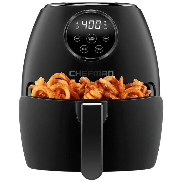 ectqs95rx7r70b_0 jpg - Fritadeira Elétrica AirFryer 3,6L com Painel Digital e Desligamento Automático, 110V, CHEFMAN, Preta