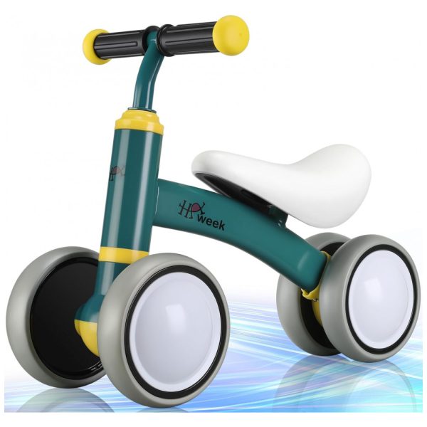 ectqscqhdbp90b_0 jpg - Bicicleta sem Pedal com 4 Rodas para Crianças de 1 a 3 Anos, HAWEEK, Verde Escuro